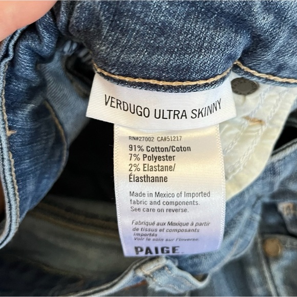 PAIGE Anthro Distressed Verdugo Ultra Skinny Jeans - Picture 7 of 8